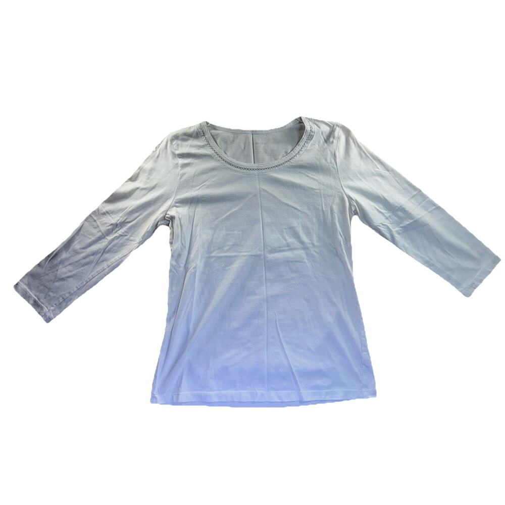 Talbots Women’s White Cotton Long Sleeve Shirt With Size Medium